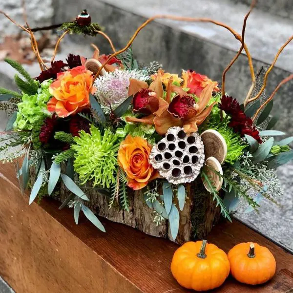 Fall Centerpiece in Wooden box, Fall Centerpiece, fall table centerpieces,  free shipping